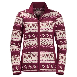 Strickjacke Jack Wolfskin Nordic Flex Garnet Red All Over Damen