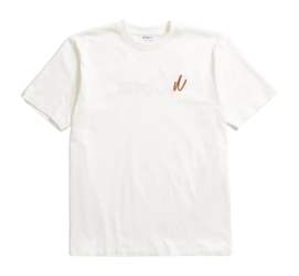 T-Shirt Norse Projects Homme Johannes Organic Chain Stitch Logo Ecru
