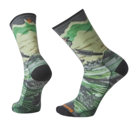 Chaussettes vélo Smartwool Unisexe Bike Zero Cushion Wolf Print Crew Socks Natural