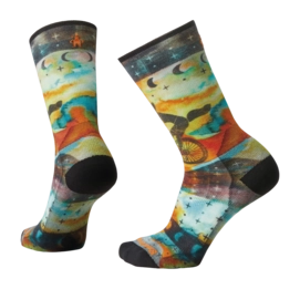 Chaussette Vélo Smartwool Femme Bike Zero Cushion Celestial Print Crew Socks Multi Color