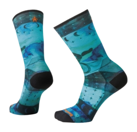 Chaussette de Vélo Smartwool Femme Bike Zero Cushion Celestial Print Crew Socks Capri