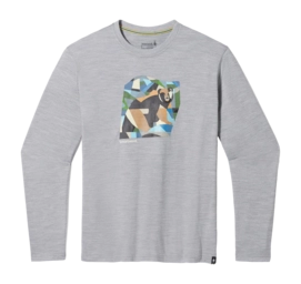 Long Sleeve T-Shirt Smartwool Men Backcountry Bear Graphic Long Sleeve Tee Light Gray Heather