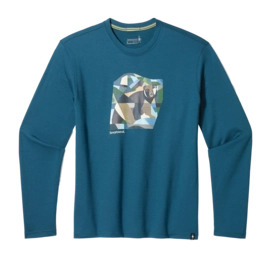 Long Sleeve Shirt Smartwool Men Backcountry Bear Graphic Long Sleeve Tee Twilight Blue