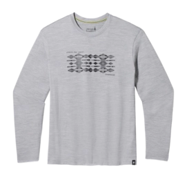 Long Sleeve Shirt Smartwool Men Colliding Clouds Graphic Long Sleeve Tee Light Gray Heather