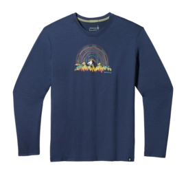 Longsleeve Smartwool Men Never Summer Mountains Graphic Long Sleeve Tee Slim Fit Deep Navy