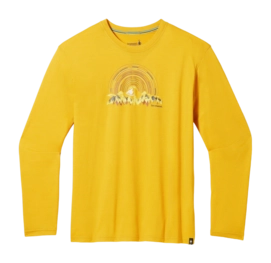 Langarmshirt Smartwool Never Summer Mountains Graphic Long Sleeve Tee Slim Fit Herren Honey Gold