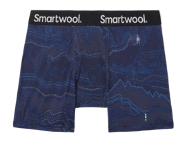 Caleçon Smartwool Men Merino Print Boxer Brief Boxed Deep Navy Digital Summit Print