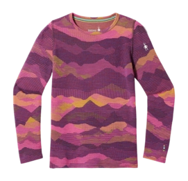 Ondershirt Smartwool Kids Classic Thermal Merino Base Layer Crew Boxed Purple Iris Mtn Scape