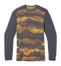 Unterhemd Smartwool Classic Thermal Merino Base Layer Crew Boxed Herren Charcoal Mtn Scape