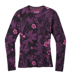 Maillot de Corps Smartwool Women Classic Thermal Merino Base Layer Crew Boxed Purple Iris Floral