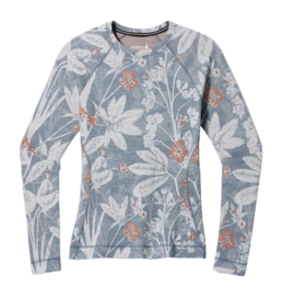Maillot de Corps Smartwool Women Classic Thermal Merino Base Layer Crew Boxed Winter Sky Floral