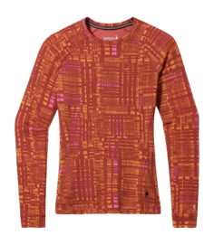 Ondershirt Smartwool Women Classic Thermal Merino Base Layer Crew Boxed Pecan Brown Digi Plaid
