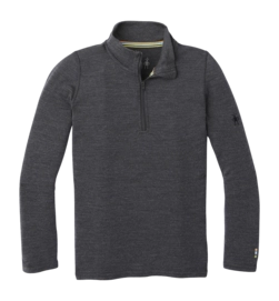 Base Layer Smartwool Kids Classic Thermal Merino Base Layer 1/4 Zip Boxed Charcoal Heather