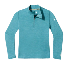 Ondershirt Smartwool Kids Classic Thermal Merino Base Layer 1/4 Zip Boxed Cascade Green Heather