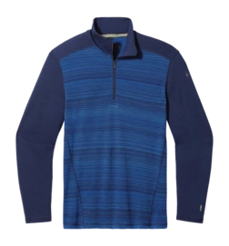 Maillot de Corps Smartwool Men Classic Thermal Merino Base Layer 1/4 Zip Boxed Deep Navy Color Shif