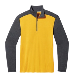 Maillot de Corps Smartwool Men Classic Thermal Merino Base Layer 1/4 Zip Boxed Charcoal-Honey Gold