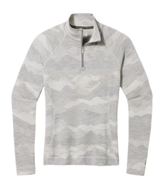 Unterhemd Smartwool Classic Thermal Merino Base Layer 1/4 Zip Boxed Damen Light Gray Mountain Scape