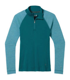 Ondershirt Smartwool Women Classic Thermal Merino Base Layer 1/4 Zip Boxed Emerald Green