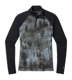 Ondershirt Smartwool Women Classic Thermal Merino Base Layer 1/4 Zip Boxed Black Forest