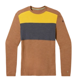Ondershirt Smartwool Men Classic Thermal Merino Base Layer Colorblock Crew Boxed Fox Brown Heather