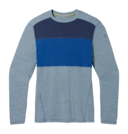 Maillot de Corps Smartwool Men Classic Thermal Merino Base Layer Colorblock Crew Boxed Pewter Blue
