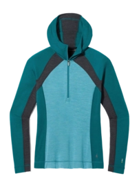 Ondershirt Smartwool Women Classic Thermal Merino Base Layer 1/2 Zip Hoodie Boxed Cascade Green Heather