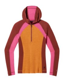 Ondershirt Smartwool Women Classic Thermal Merino Base Layer 1/2 Zip Hoodie Boxed Marmalade Heather
