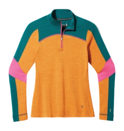 Maillot de Corps Smartwool Women Classic Thermal Merino Base Layer Colorblock 1/4 Zip Boxed