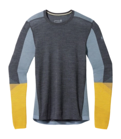 Base Layer Smartwool Men Intraknit Thermal Merino Base Layer Colorblock Crew Charcoal-Honey Gold
