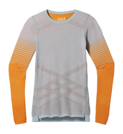 Maillot de Corps Smartwool Women Intraknit Thermal Merino Base Layer Pattern Crew Lead-Marmalade