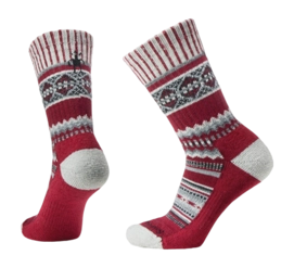 Socks Smartwool Unisex Everyday Snowed In Sweater Crew Socks Tibetan Red