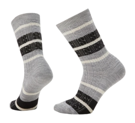 Socken Smartwool Everyday Striped Cable Crew Socks Unisex Light Gray