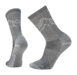 Chaussettes Smartwool Unisexe Hike Classic Edition Light Cushion Mountain Pattern Crew Noir