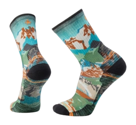Chaussettes Smartwool Unisexe Hike Light Cushion Alpine Trail Print Crew Winter Moss