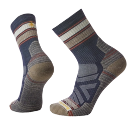 Chaussettes Smartwool Unisexe Hike Light Cushion Striped Mid Crew Socks Deep Navy