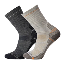 Sok Smartwool Unisex Outdoor Light Cushion Crew 2 Pack Socks Charcoal-Medium Gray