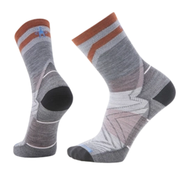 Chaussettes Smartwool Unisexe Run Zero Cushion Mid Crew Pattern Medium Grey