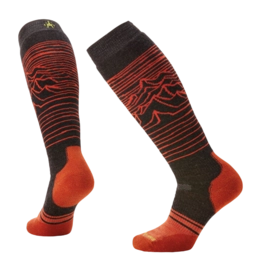 Chaussettes Smartwool Unisexe Snowboard Full Cushion Iguchi Pattern OTC Charcoal