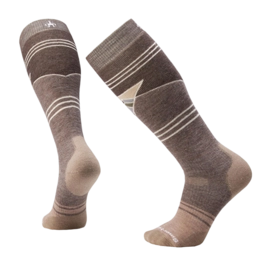 Chaussettes Smartwool Unisexe Snowboard Full Cushion Mountain Geo Pattern OTC Socks Taupe
