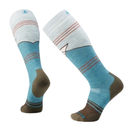 Sok Smartwool Unisex Snowboard Full Cushion Mountain Geo Pattern OTC Socks Cascade Green