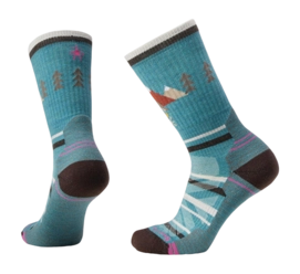 Socken Smartwool Hike Light Cushion Under the Stars Crew Socken Damen Cascade Green