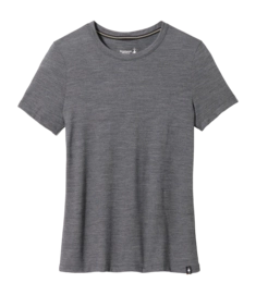 T-Shirt Smartwool Women Short Sleeve Tee Slim Fit Charcoal Heather 24