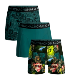 Boxer Muchachomalo Homme Shorts Indiana Print/Print/Green (3 Pièces)