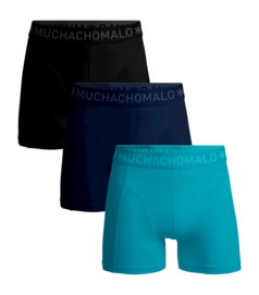 Boxer Shorts Muchachomalo Men's Boxer Shorts Solid Blue/Blue/Black 2 (3-Pack)
