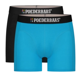 Boxer Shorts Poederbaas Men Bamboo Black Blue (2 pack)