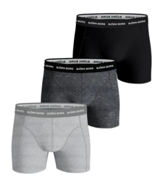 Boxershort Björn Borg Cotton Stretch Boxer Herren Multipack Black/Grey/Melange (3-pack)