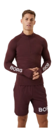 Longsleeve Björn Borg Men Borg Midlayer Half Zip Decadent Chocolate