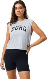 Tanktop Björn Borg Training Tank Damen Light Grey Melange