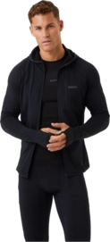 Zip Sweatshirt Björn Borg Men Borg Running Mid Layer Hood Black Beauty