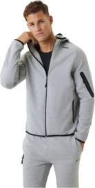 Zip Sweatshirt Björn Borg Men Borg Tech Sweat Hoodie Light Grey Melange
